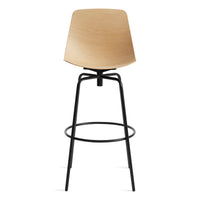 Clean Cut Swivel Stool in White Oak - Angle 1