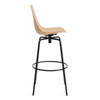 Clean Cut Swivel Stool in White Oak - Angle 5