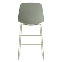 Clean Cut Counter Stool with Sled Leg in Grey Green - Angle 5