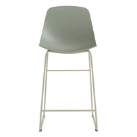 Clean Cut Counter Stool with Sled Leg in Grey Green - Angle 1