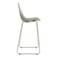 Clean Cut Counter Stool with Sled Leg in Grey Green - Angle 3