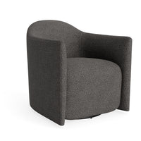 About Face Swivel Lounge Chair in Kelso Charcoal - Angle 5