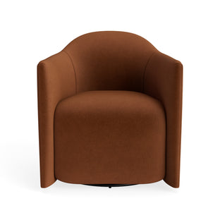 About Face Swivel Lounge Chair in Copper Velvet - Angle 1