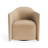 About Face Swivel Lounge Chair in Camel Velvet - Angle 1