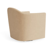 About Face Swivel Lounge Chair in Camel Velvet - Angle 7