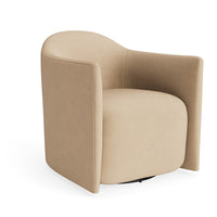 About Face Swivel Lounge Chair in Camel Velvet - Angle 5
