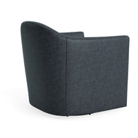 About Face Swivel Lounge Chair in Ink Leather - Angle 7