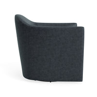 About Face Swivel Lounge Chair in Ink Leather - Angle 6