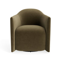 About Face Swivel Lounge Chair in Moss Velvet - Angle 1