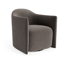 About Face Swivel Lounge Chair in Storm Velvet - Angle 5