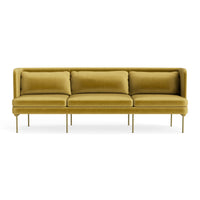 Bloke 95" Sofa in Ochre Velvet - Angle 1