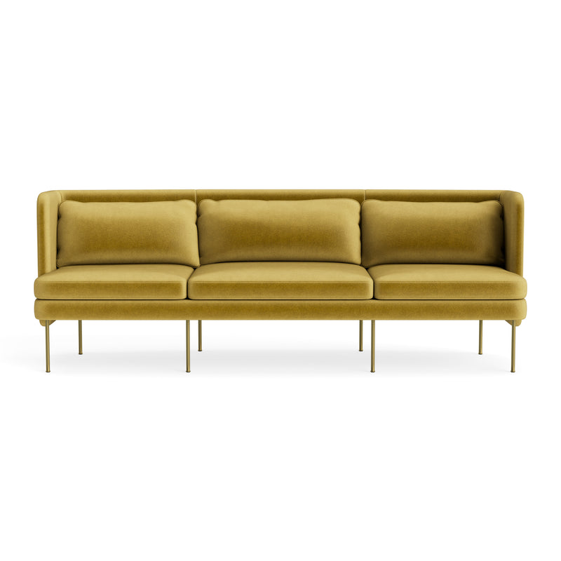 Bloke 95" Sofa in Ochre Velvet - Angle 1