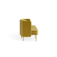 Bloke 95" Sofa in Ochre Velvet - Angle 3