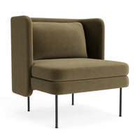 Bloke Lounge Chair in Moss Velvet - Angle 2