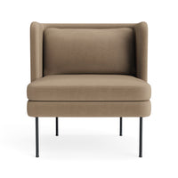 Bloke Lounge Chair in Otter Velvet - Angle 1