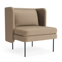 Bloke Lounge Chair in Otter Velvet - Angle 2