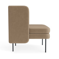 Bloke Lounge Chair in Otter Velvet - Angle 3