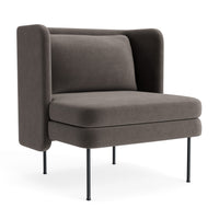 Bloke Lounge Chair in Storm Velvet - Angle 2