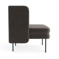Bloke Lounge Chair in Storm Velvet - Angle 3