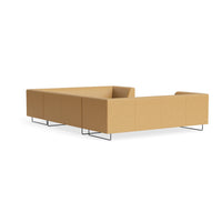 Bonnie and Clyde U-Shaped Sectional Sofa in Camel Leather - Angle 4