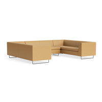 Bonnie and Clyde U-Shaped Sectional Sofa in Camel Leather - Angle 2
