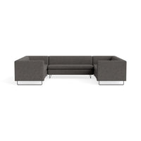 Bonnie and Clyde U-Shaped Sectional Sofa in Kelso Charcoal - Angle 1