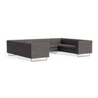 Bonnie and Clyde U-Shaped Sectional Sofa in Kelso Charcoal - Angle 2