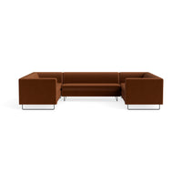 Bonnie and Clyde U-Shaped Sectional Sofa en Copper Velvet - ángulo 1