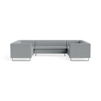Bonnie and Clyde U-Shaped Sectional Sofa in Kvadrat Guest Grey Blue - Angle 1
