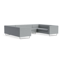 Bonnie and Clyde U-Shaped Sectional Sofa in Kvadrat Guest Grey Blue - Angle 2