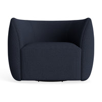 Council Swivel Lounge Chair in Kvadrat Autumn Navy - Angle 1