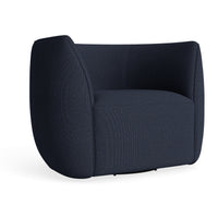 Council Swivel Lounge Chair in Kvadrat Autumn Navy - Angle 5