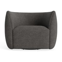 Council Swivel Lounge Chair in Kelso Charcoal - Angle 1