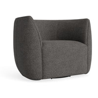 Council Swivel Lounge Chair in Kelso Charcoal - Angle 6