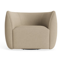 Council Swivel Lounge Chair in Kelso Camel - Angle 1