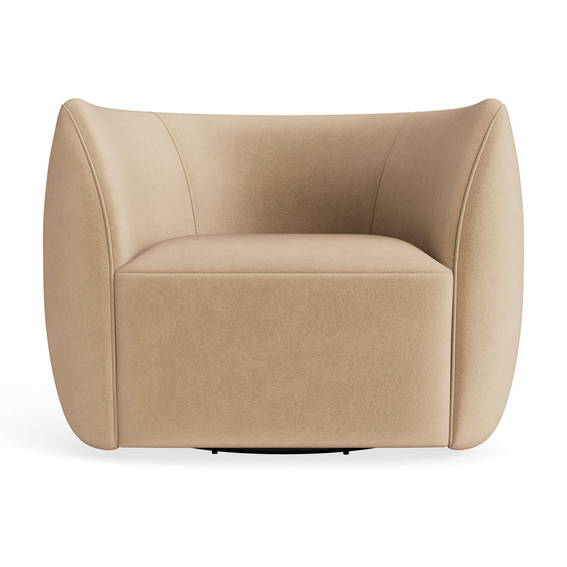 Council Swivel Lounge Chair en Camel Velvet