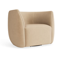 Council Swivel Lounge Chair in Camel Velvet - Angle 6
