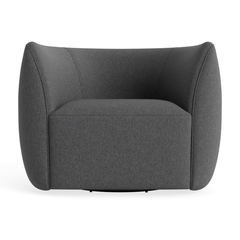 Council Swivel Lounge Chair in Gabro Grey - Angle 1