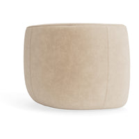 Council Swivel Lounge Chair in Stone Leather - Angle 8