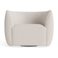 Council Swivel Lounge Chair in Vos Bone - Angle 1