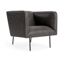 Dandy Lounge Chair in Slate Leather - Angle 3