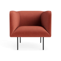 Dandy Lounge Chair in Tomato Velvet - Angle 1