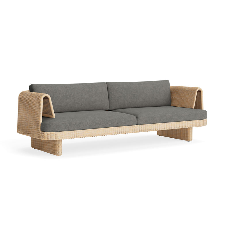 Loophole Outdoor 3 Seat Sofa in Toohey Charcoal - Angle 2