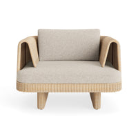 Loophole Outdoor Lounge Chair in Sunbrella Stucco - Angle 1