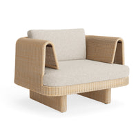 Loophole Outdoor Lounge Chair in Sunbrella Stucco - Angle 5