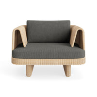 Loophole Outdoor Lounge Chair in Toohey Charcoal - Angle 1