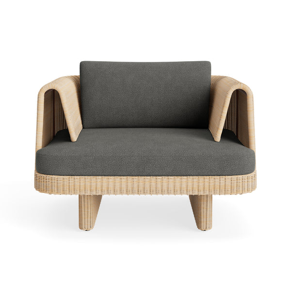 Loophole Outdoor Lounge Chair in Toohey Charcoal - Angle 1