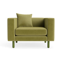 Mono Lounge Chair in Loden Velvet - Angle 1