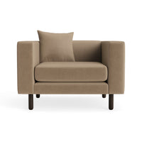 Mono Lounge Chair in Otter Velvet - Angle 1