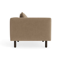 Mono Lounge Chair in Otter Velvet - Angle 3